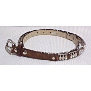 Nocona‎ Bling Belt Silver Leather Adjustable Accents 28"